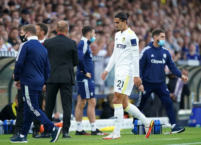 Pascal Struijk was shown a straight red card for his challenge on Harvey Elliott