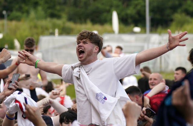 England fans enjoyed the rare sight of seeing their team win a knockout game at the European Championship. 