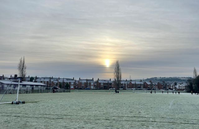 Frosty scenes at Orangefield Park in east Belfast