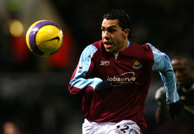 Carlos Tevez playing for West Ham