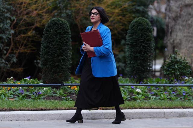 Home Secretary Shabana Mahmood carries a folder on her way to a Cabinet meeting
