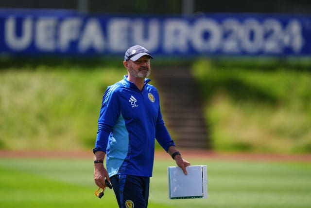 Scotland manager Steve Clarke during a training session