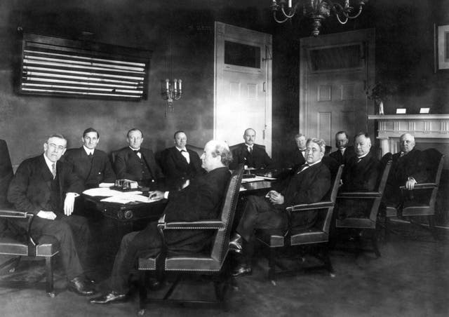 American President Woodrow Wilson and his cabinet.