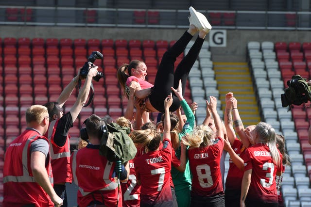 Casey Stoney led Manchester United Women to the top flight