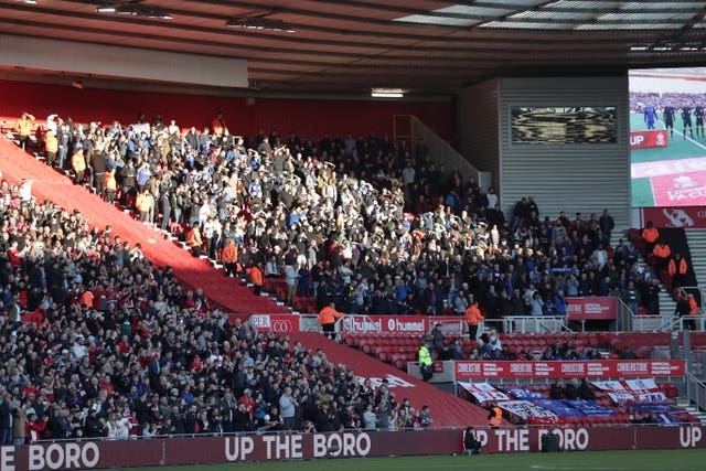 Chelsea fans at Middlesbrough
