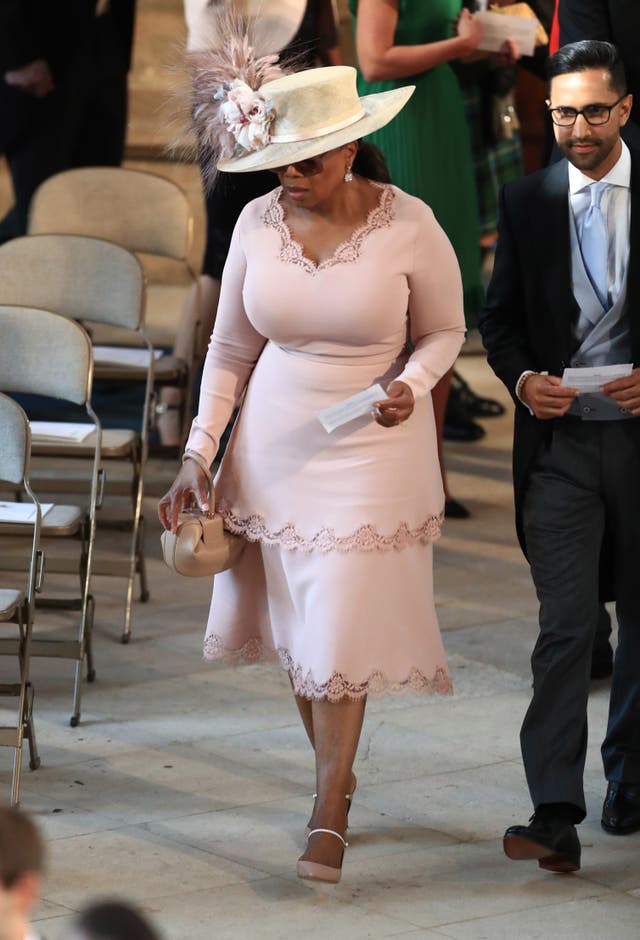Oprah Winfrey attending Harry and Meghan's wedding. Danny Lawson/PA Wire