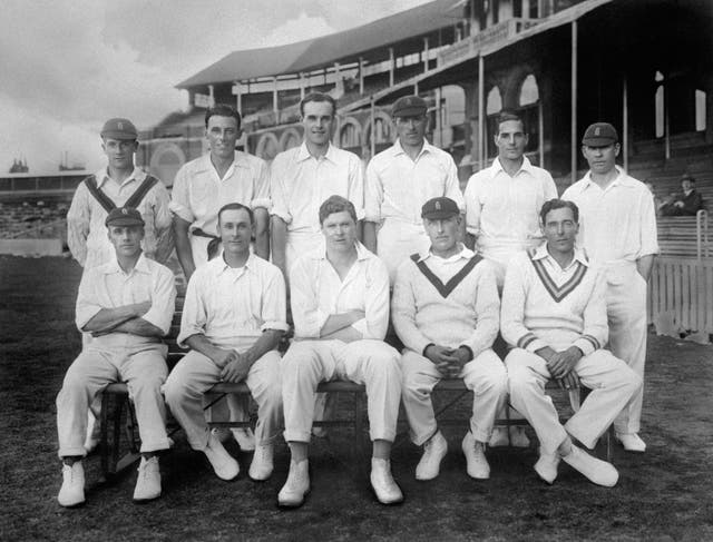 Percy Chapman, front and centre, with his team ahead of his first Test as England captain in 1926