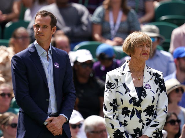 Andy Murray, left, received a loud ovation while the reception for the controversial Margaret Court, right, was not as effusive as the others 