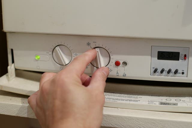 The control panel of a gas combination boile