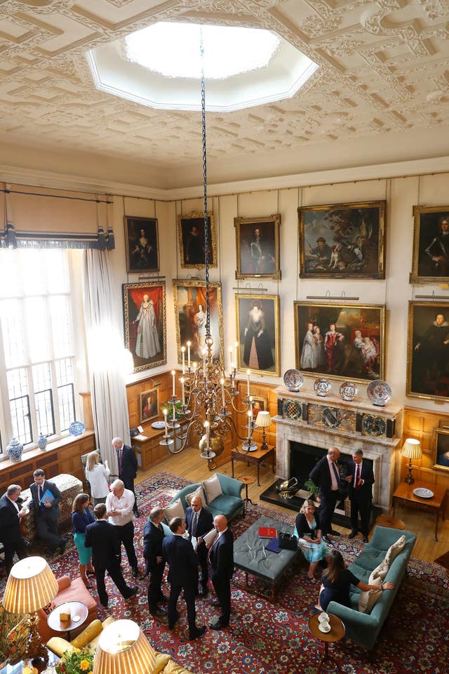 Cabinet ministers and senior officials mingle at Chequers (Joel Rouse/Crown Copyright/PA)