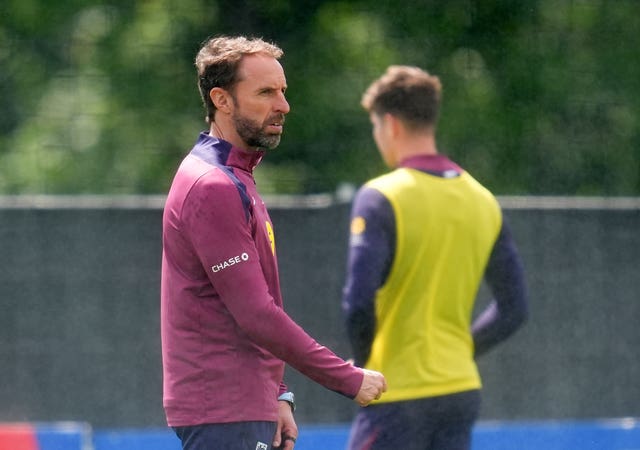 England manager Gareth Southgate in training