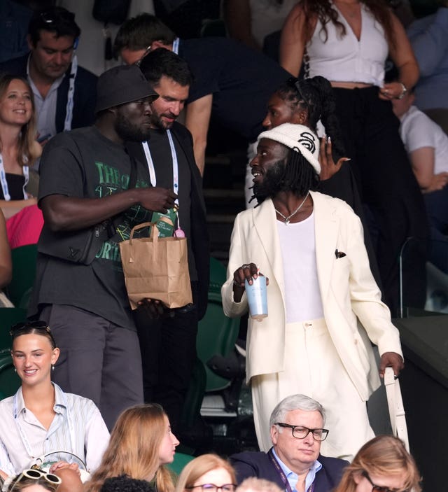 Stormzy chats with Kojey Radical at Wimbledon