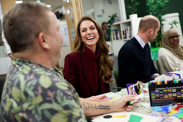 Kate and William meet patients at Charing Cross Hospital, west London on Thursday 
