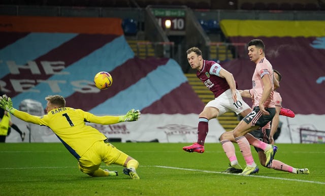 Aaron Ramsdale denies Ashley Barnes 