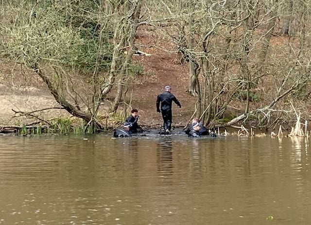 Police divers searching in Epping Forest as part of the investigation into Mr Okorogheye's disappearance 