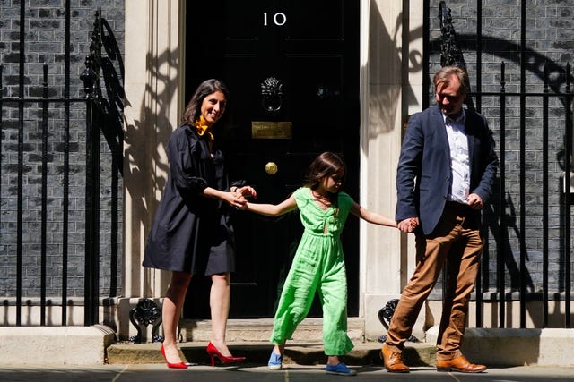 Nazanin Zaghari-Ratcliffe  leaves Downing Street with her husband Richard Ratcliffe and daughter Gabriella 