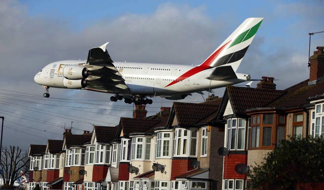 Planes landing at Heathrow Airport