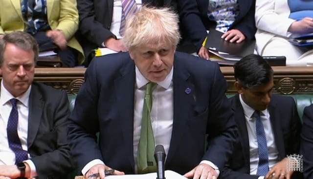 Boris Johnson speaking during Prime Minister’s Questions in the House of Commons 