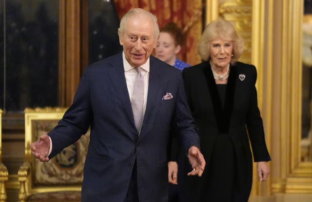 Charles and Camilla at the reception at Windsor Castle