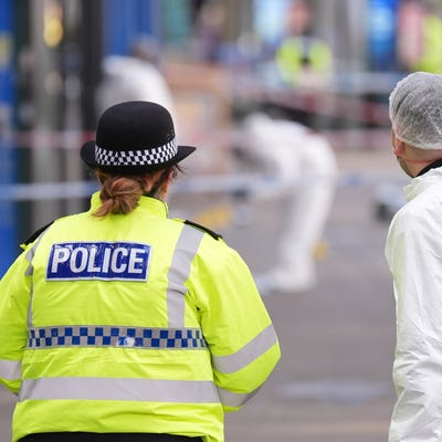 Police seek two suspects after officer shot in Nottingham city centre
