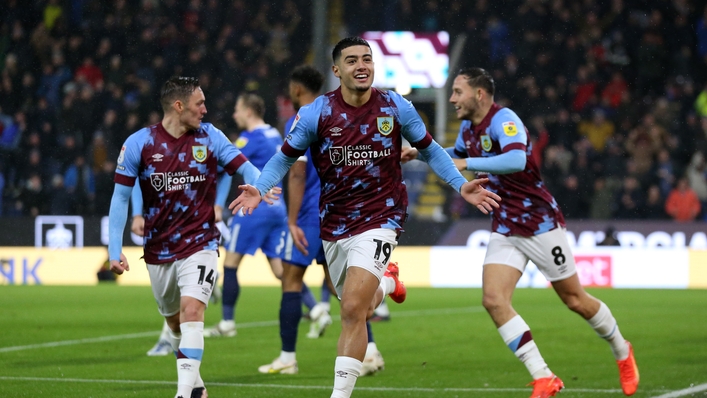 Burnley’s Anass Zaroury celebrates scoring their side’s first goal of the game (Cameron Smith/Getty Images)