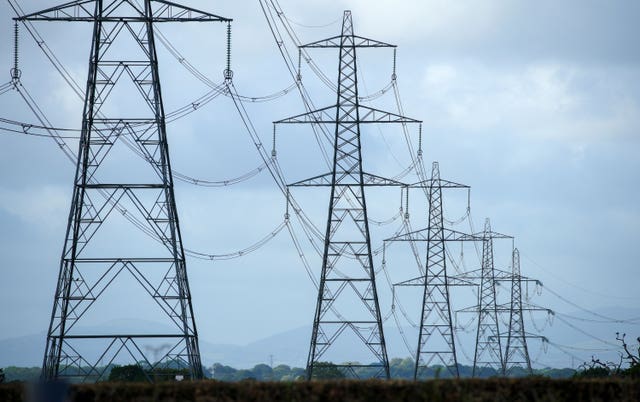 File photo dated 11/10/21 of electricity pylons in Cheshire. Gas and electricity companies will have to face health checks to test their resilience under plans announced by the energy watchdog to strengthen the sector after swathes of suppliers have gone bust. Ofgem said energy firms will have to undergo so-called stress tests as it unveiled a raft of measures to bolster the supply sector, which has been thrown into crisis due to soaring gas prices. Issue date: Wednesday December 15, 2021.