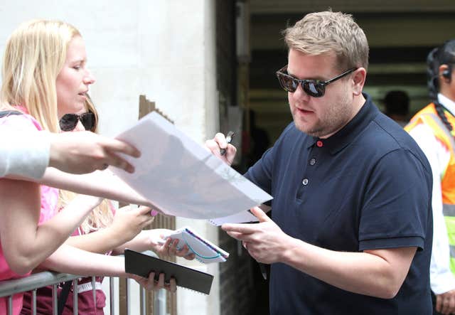 James Corden filming