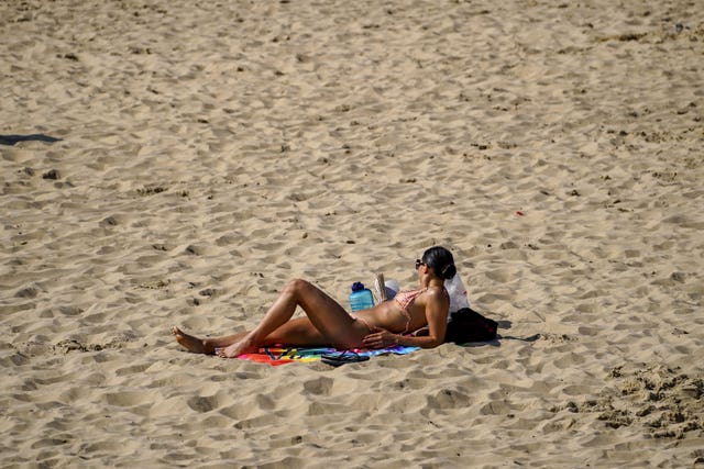 Woman sunbathing