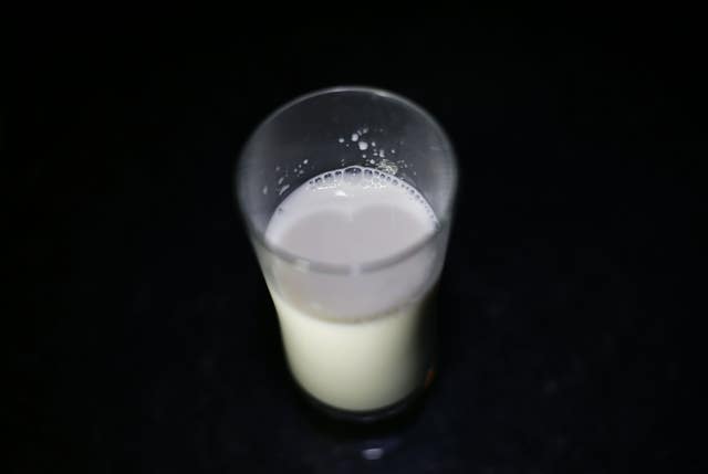 A glass of milk