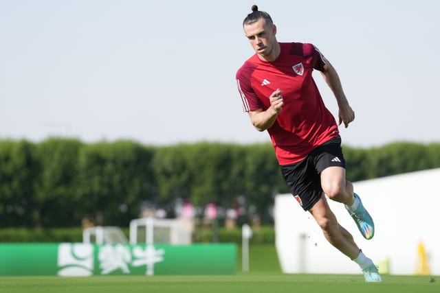 Wales’ Gareth Bale during a training session
