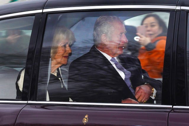 Charles and Camilla leaving Clarence House on Tuesday