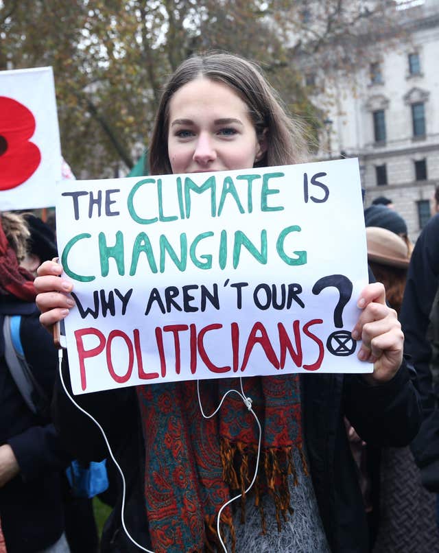 Demonstrators in Parliament Square in London