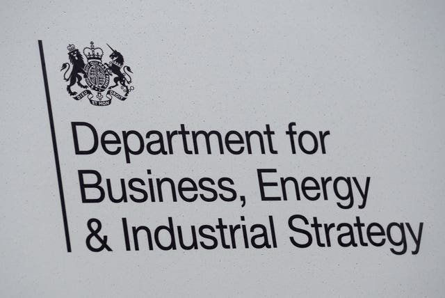 Department of Business, Energy & Industrial Strategy signage