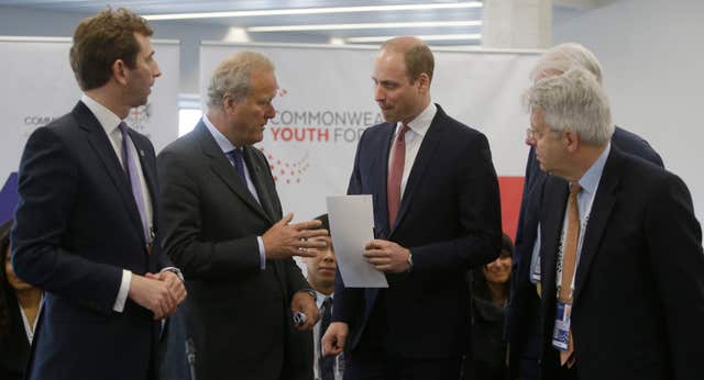 The Duke of Cambridge at a joint session of the Commonwealth Business and Youth Forum (Alastair Grant/PA)