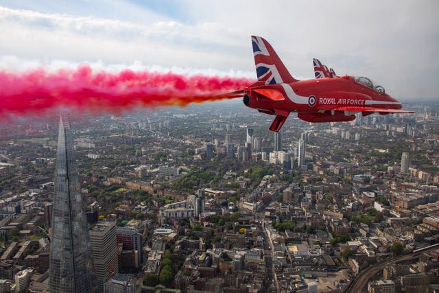 A Red Arrow plane over London