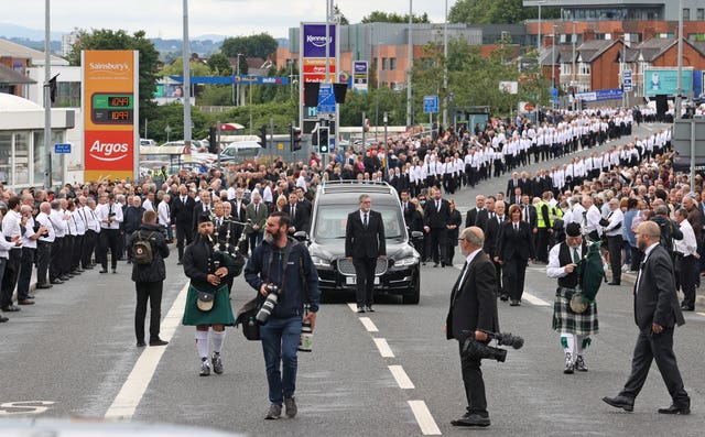 The funeral procession in west Belfast