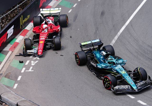 Leclerc collides with Stroll