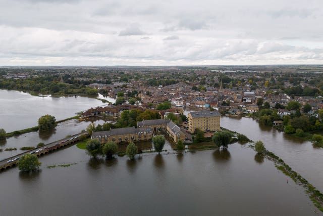 Flooding around St Ives in Cambridgeshire