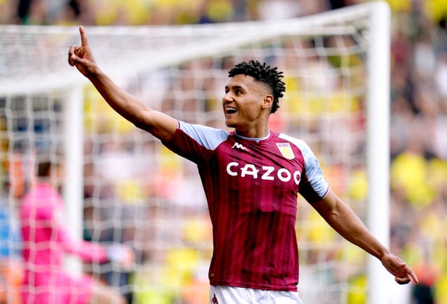 Aston Villa’s Ollie Watkins celebrates scoring their side’s first goal of the game during the Premier League match at Villa Park, Birmingham. Picture date: Saturday April 30, 2022