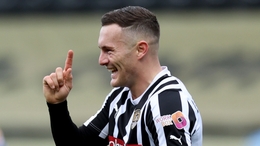 Macauley Langstaff hit a hat-trick in Notts County’s rout of Morecambe (Bradley Collyer/PA)