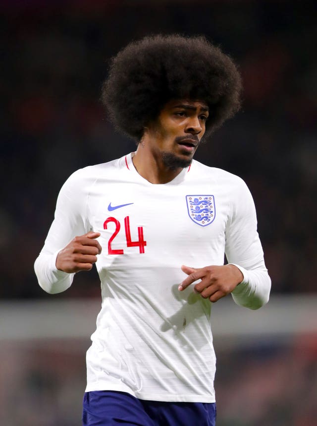 Hamza Choudhury in action for England Under-21s