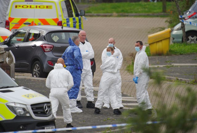 Forensic officers in Biddick Drive