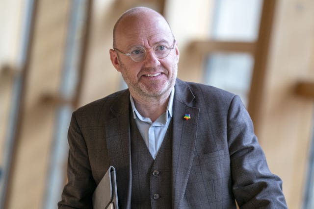 A close-up of Patrick Harvie in a suit