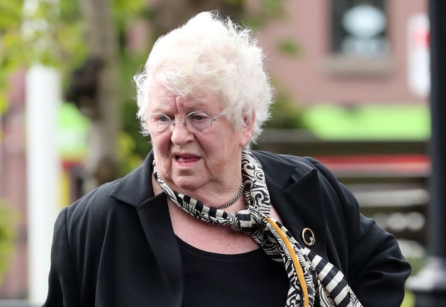 Nell McCafferty at the funeral of Brendan Duddy