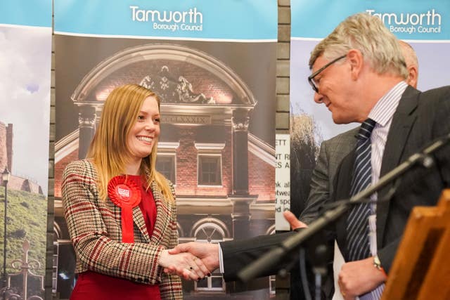 Labour's Sarah Edwards is declared the Member of Parliament for Tamworth