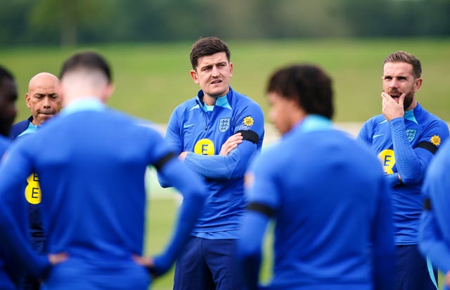 England’s Harry Maguire during a training session at St George’s Park