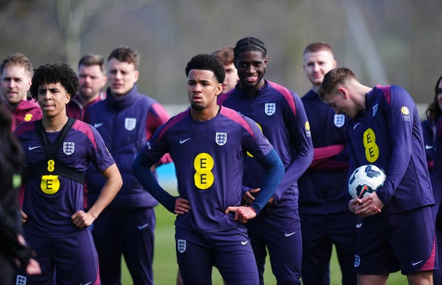 England Under-21s train ahead of their match with France on Friday