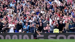Bryan Mbeumo celebrates scoring in Brentford’s win at Tottenham (John Walton/PA)