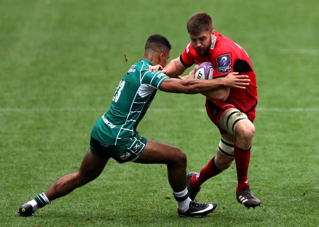 Luke Crosbie (right) in action for Edinburgh