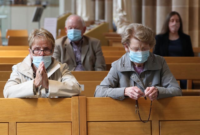 Worshippers in church